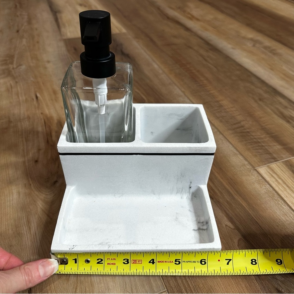 Allen + Roth Marble White Glass Bath Accessory - Picture 5 of 9